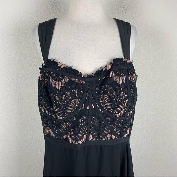 City Chic Black Lace Corset Chiffon Sweet Eve Maxi Whimsigoth Dress 14 - Picture 3 of 9